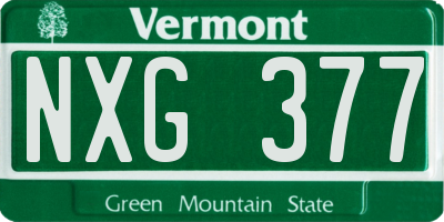 VT license plate NXG377