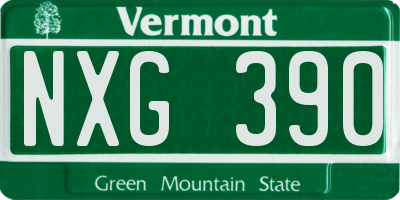 VT license plate NXG390