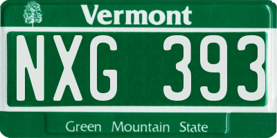 VT license plate NXG393