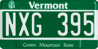 VT license plate NXG395
