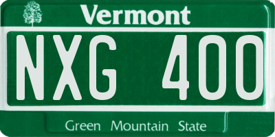 VT license plate NXG400