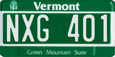 VT license plate NXG401