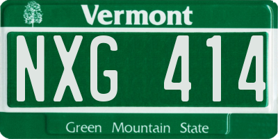 VT license plate NXG414