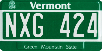 VT license plate NXG424