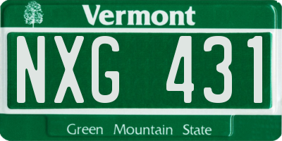 VT license plate NXG431
