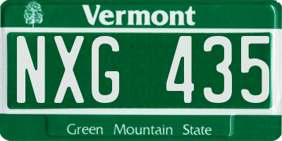 VT license plate NXG435
