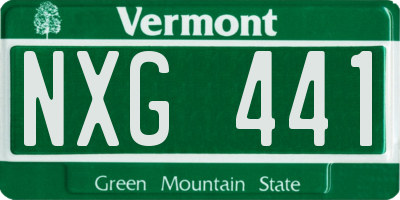 VT license plate NXG441