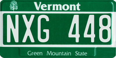 VT license plate NXG448