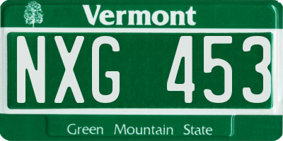 VT license plate NXG453
