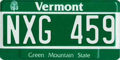 VT license plate NXG459