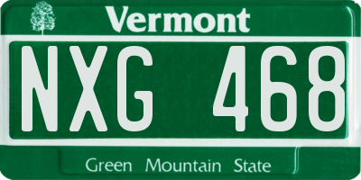 VT license plate NXG468