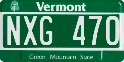 VT license plate NXG470