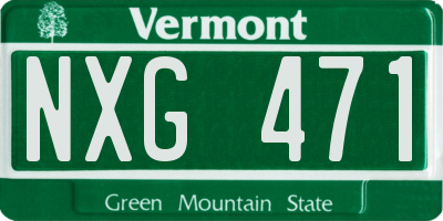 VT license plate NXG471