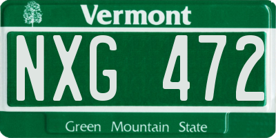 VT license plate NXG472
