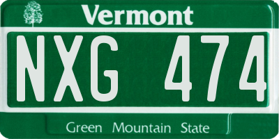 VT license plate NXG474