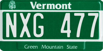 VT license plate NXG477