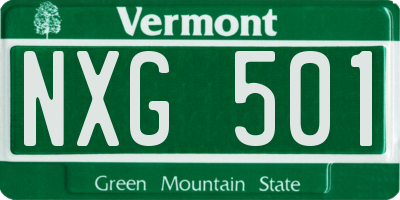 VT license plate NXG501