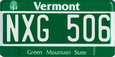 VT license plate NXG506