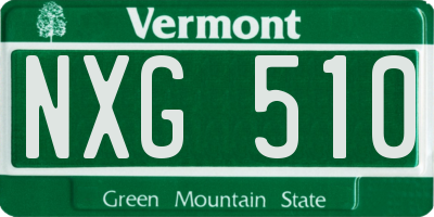 VT license plate NXG510