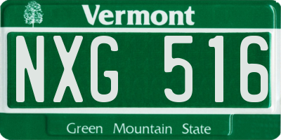 VT license plate NXG516