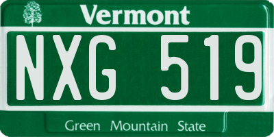 VT license plate NXG519