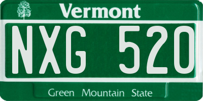 VT license plate NXG520