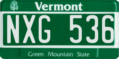 VT license plate NXG536