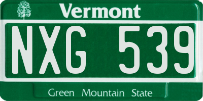 VT license plate NXG539