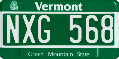 VT license plate NXG568