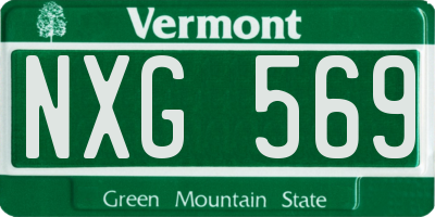 VT license plate NXG569