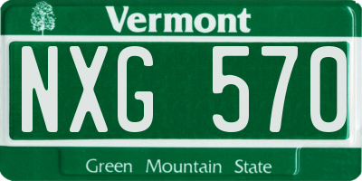 VT license plate NXG570