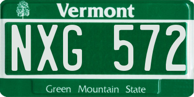 VT license plate NXG572