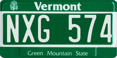 VT license plate NXG574
