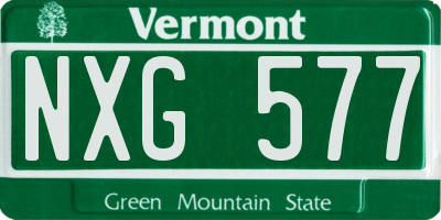 VT license plate NXG577