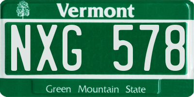 VT license plate NXG578
