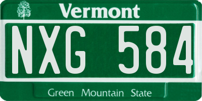 VT license plate NXG584