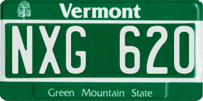 VT license plate NXG620
