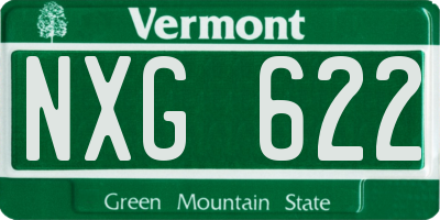 VT license plate NXG622