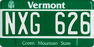 VT license plate NXG626
