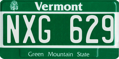 VT license plate NXG629