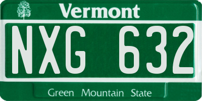VT license plate NXG632