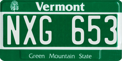 VT license plate NXG653