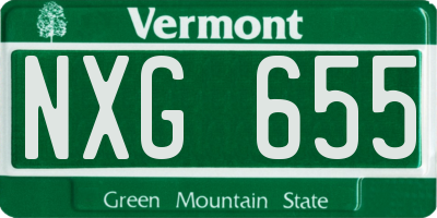 VT license plate NXG655