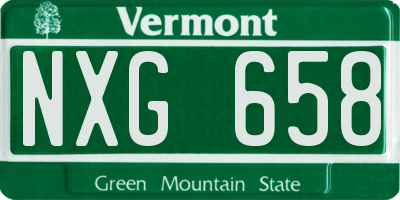 VT license plate NXG658