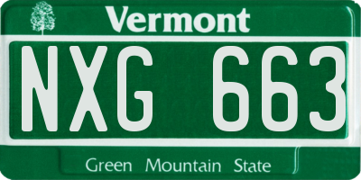 VT license plate NXG663
