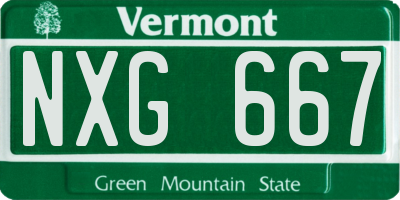 VT license plate NXG667