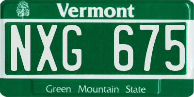 VT license plate NXG675