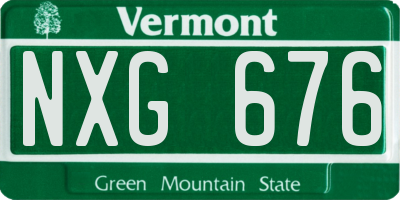 VT license plate NXG676