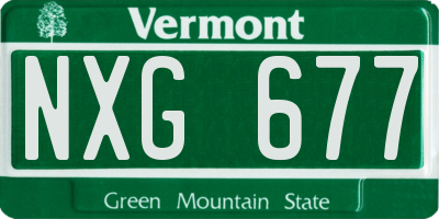 VT license plate NXG677