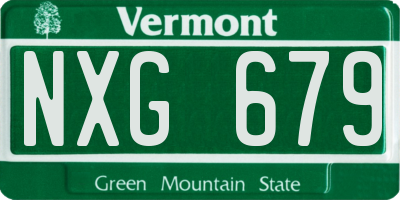 VT license plate NXG679